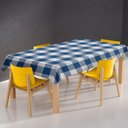 Ver imagem 3 de Toalha de Mesa Térmica Pvc Xadrez Jantar Cozinha 1,40 X 1,40 Titulo Xadrez Azul