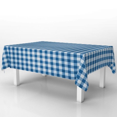 Toalha de Mesa Térmica Pvc Xadrez Jantar Cozinha 1,40 X 1,40 Titulo Xadrez Azul