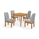Ver imagem 2 de Conjunto Mesa de Jantar 90x90 Mdf e 4 Cadeiras Blend Linho - Cinza Claro