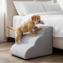 Ver imagem 2 de Escada Pet 46cm Estofada para Cachorro Nuvem R01 Veludo Cinza Claro - Annie Decor