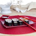 Ver imagem 3 de Prato Oriental Retangular 14x20 Vermelho em Policarbonato Linha Profissional Cook Vem