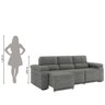 Sofá Retrátil Fox 3 Lugares 2,10m em Suede  - 6
