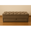 Ver imagem 1 de Puff Baú Gaveteiro 120x40x45cm Cor Cappuccino sob Medida Veludo Liso