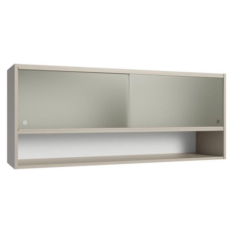 Armário Aéreo 2 Portas de Correr de Vidro Pontilhado e 1 Nicho Nice Madesa