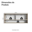 Ver imagem 3 de Armário Aéreo 2 Portas de Correr de Vidro Pontilhado e 1 Nicho Nice Madesa