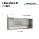Ver imagem 4 de Armário Aéreo 2 Portas de Correr de Vidro Pontilhado e 1 Nicho Nice Madesa