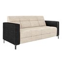 Ver imagem 3 de Sofá Living Decorativo Houston 2 Lugares 160cm Pés em Metal Linho/ Pu Bege/ Preto G33 - Gran Belo