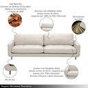 Ver imagem 3 de Sofá Decorativo Isaac 4 Lugares Sala de Estar 270cm Pés em Aço Couro Off White G88 - Gran Belo