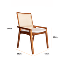 Ver imagem 3 de Cadeira Venezia Mel em Madeira Maciça Durabilidade encosto Tela Sextavada em Padrão Hexagonal