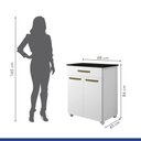 Ver imagem 3 de Balcão de Cozinha 2 Portas 1 Gaveta Kaiki Móveis Girassol Branco