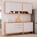 Ver imagem 1 de Cozinha Modulada 4 Peças com 2 Balcões e 2 Armários Aéreo Celeste Cinamomo/Offwhite