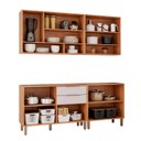 Ver imagem 5 de Cozinha Modulada 4 Peças com 2 Balcões e 2 Armários Aéreo Celeste Cinamomo/Offwhite