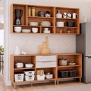 Ver imagem 4 de Cozinha Modulada 4 Peças com 2 Balcões e 2 Armários Aéreo Celeste Cinamomo/Offwhite