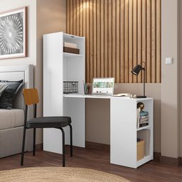 Armário Multiuso Retrátil 1 Porta 3 Prateleiras com Mesa Auxiliar Basculante Mult Max  - 1