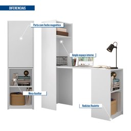 Armário Multiuso Retrátil 1 Porta 3 Prateleiras com Mesa Auxiliar Basculante Mult Max  - 5
