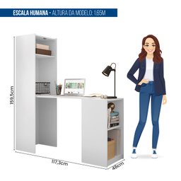 Armário Multiuso Retrátil 1 Porta 3 Prateleiras com Mesa Auxiliar Basculante Mult Max  - 4