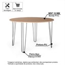 Ver imagem 3 de Mesa de Jantar Redonda 4 Lugares 90cm Base de Ferro Hairpin Jade - Straub Web
