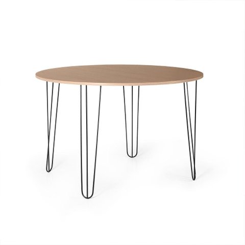 Mesa de Jantar Redonda 4 Lugares 90cm Base de Ferro Hairpin Jade - Straub Web