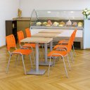 Ver imagem 1 de Cadeira Iso Base Cinza, Igreja, Escola, Escritório - Laranja Kit 6 Peças