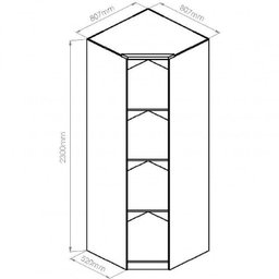 Quarto Modulado Casal com Espelho 6 Peças Elegance  - 12