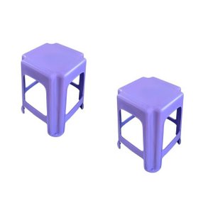 Kit 2 Bancos Plástico Banquinho Lilás Infantil