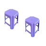 Kit 2 Bancos Plástico Banquinho Lilás Infantil - 1