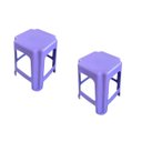 Ver imagem 1 de Kit 2 Bancos Plástico Banquinho Lilás Infantil