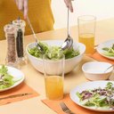 Ver imagem 2 de Saladeira Triangular Tigela Plástica 5l Branca Essential Coza Pote Sobremesa Pipoca