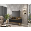 Ver imagem 2 de Rack Rubi 1.2 Cinamomo/Preto Fosco - Móveis Bechara