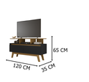 Ver imagem 4 de Rack Rubi 1.2 Cinamomo/Preto Fosco - Móveis Bechara