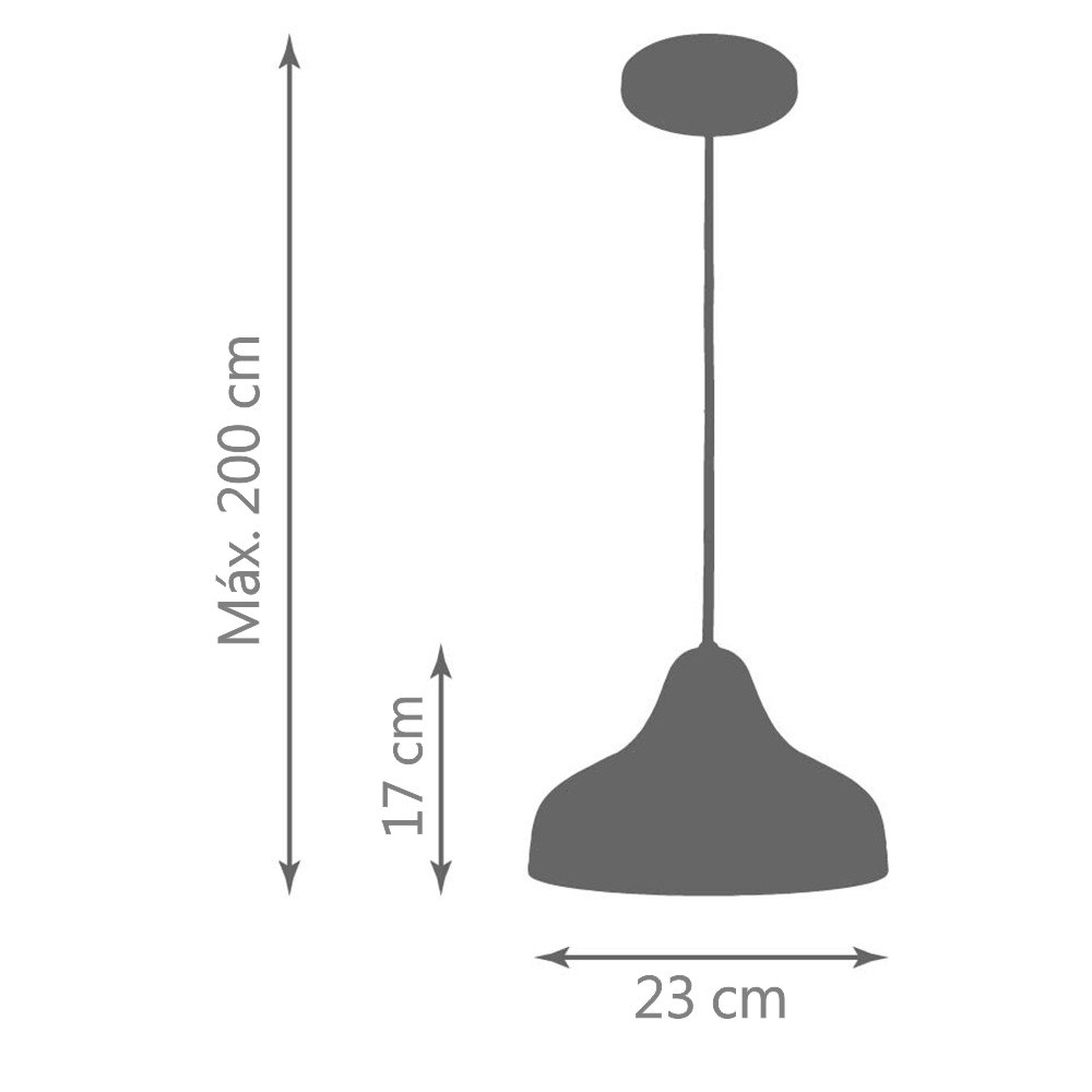 Pendente Chapéu Bell Concreto Branco - 2