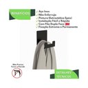 Ver imagem 7 de Cabide Gancho de Parede Toalha Banheiro Preto Adesivo F.elg