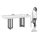 Ver imagem 6 de Conjunto: Mesa Sala Jantar Yara Sc77 Tampo Madeirado C/ Vidro Canto Curvo 200x90cm e 8 Cadeiras Anne