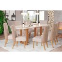 Ver imagem 1 de Conjunto: Mesa Sala Jantar Yara Sc77 Tampo Madeirado C/ Vidro Canto Curvo 200x90cm e 8 Cadeiras Anne