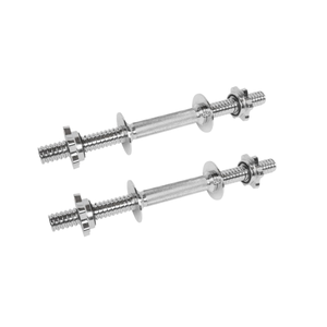 Par Barra Halter Anilha Lion Aço Maciço Cromado 40cm Rosca