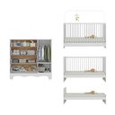 Ver imagem 5 de Berço 3 em 1 para Colchão 130x60cm com Cômoda 1 Porta 4 Gavetas Aurora Multimóveis Mp4762 Branco