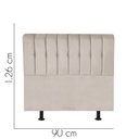 Ver imagem 2 de Cabeceira Estofada Kiara 90cm Solteiro Box Quarto Corino Bege - Ahazzo Móveis