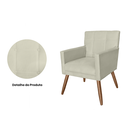 Ver imagem 2 de Poltrona Cadeira Decorativa Estofada para Recepção Onix Corano Bege - Lm Decor