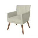 Ver imagem 1 de Poltrona Cadeira Decorativa Estofada para Recepção Onix Corano Bege - Lm Decor