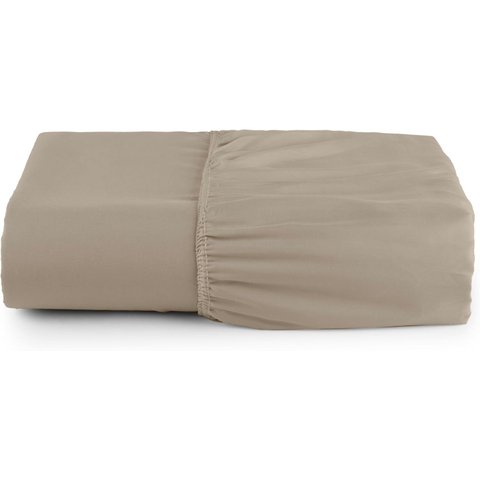 Lençol Viúva 188x108x26 Micro Percal 400 Fios Cáqui