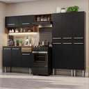 Ver imagem 1 de Armário de Cozinha Completa 261cm Rustic/Preto Emilly Madesa 02
