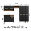 Ver imagem 4 de Armário de Cozinha Completa 261cm Rustic/Preto Emilly Madesa 02