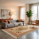 Ver imagem 2 de Tapete Persa Bege com Vermelho Ideal para Sala e Quarto - 160x235cm