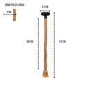 Ver imagem 3 de Kit 3 Pendente 1m Luminária Vintage Corda Sisal Retro Rústico com Lâmpada Led Pera Âmbar Bivolt 4w e