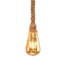Kit 3 Pendente 1M Luminária Vintage Corda Sisal Retro Rústico Com Lâmpada LED Pera Âmbar Bivolt 4W E - 4