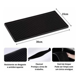 Tapete Escorredor para Louças em Silicone Preto 30x15cm - 2