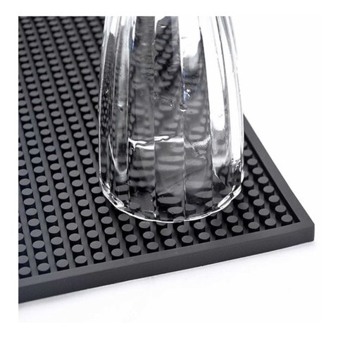 Tapete Escorredor para Louças em Silicone Preto 30x15cm