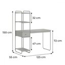 Ver imagem 3 de Mesa Escrivaninha Criare 1 Gaveta 3 Prateleiras Preto - Art Panta