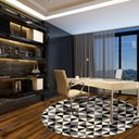 Ver imagem 2 de Tapete Aspect Black Tiles 1,5m Redondo São Carlos Geometrico