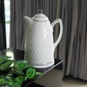 Ver imagem 2 de Garrafa Térmica de Porcelana 900 ml Branco/Prata Wolff